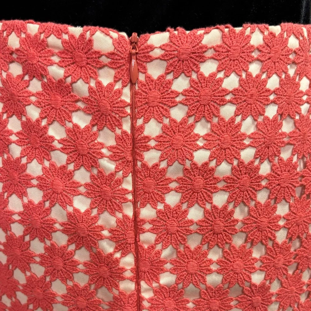 Talbots Coral Eyelet Pencil Skirt - Picture 6 of 10